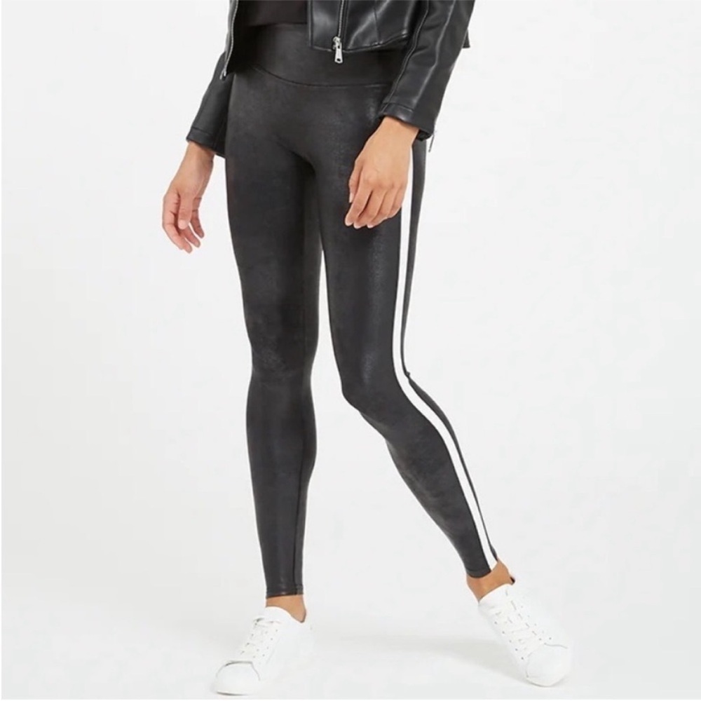 Spanx Faux Leather Side Stripe Leggings size 2X